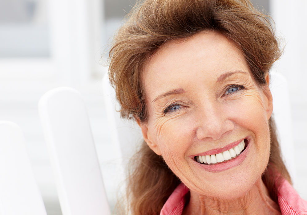 Smiling middle aged woman