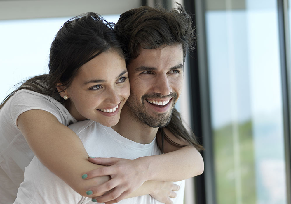 Young couple embracing